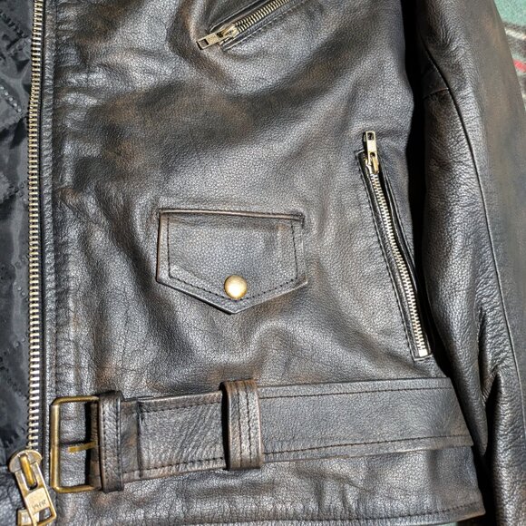Vintage WCL Leather Biker Jacket  Men's Medium - Picture 5 of 9